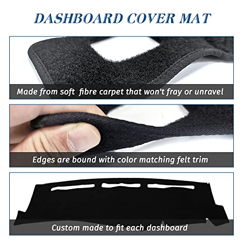 KEDAKEJI Dashboard Cover Mat Compatible with 1999-2006 Chevy Silverado/GMC Sierra,2000-2006 GMC Yukon XL/Chevy Tahoe Suburban Avalanche Dash Cover Mat Carpet Premium,Black - Image 3
