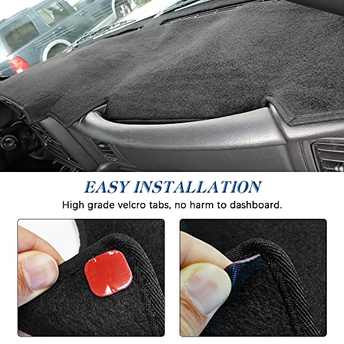 KEDAKEJI Dashboard Cover Mat Compatible with 1999-2006 Chevy Silverado/GMC Sierra,2000-2006 GMC Yukon XL/Chevy Tahoe Suburban Avalanche Dash Cover Mat Carpet Premium,Black - Image 5