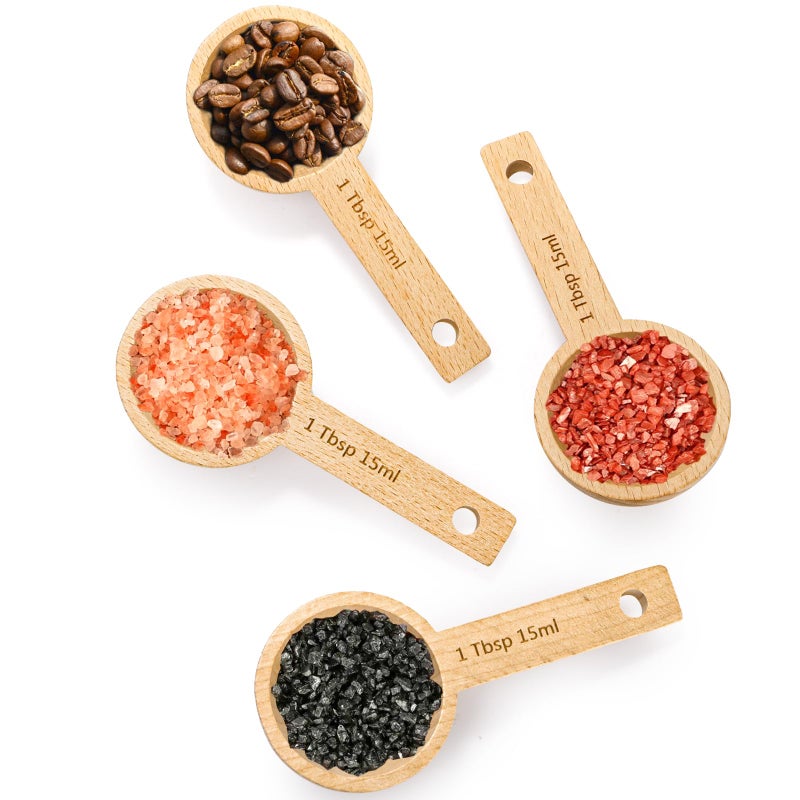 Tebery 8 Pack Wood Measuring Scoops for Canister, 1 Tablespoon Beech Coffee Scoop Measuring Spoons for Coffee Beans, Ground Coffee, Protein Powder, Spices, Tea and Bath Salt - Image 5