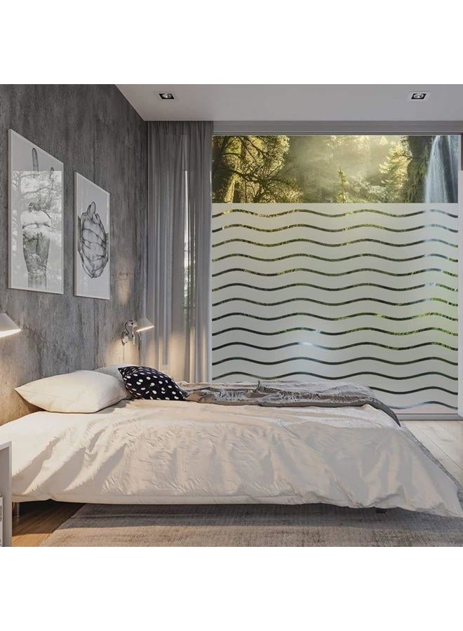 LEMON CLOUD Premium No-Glue Static Decorative Privacy Window Films 17.7In*78.7In wavy-45 - Image 5