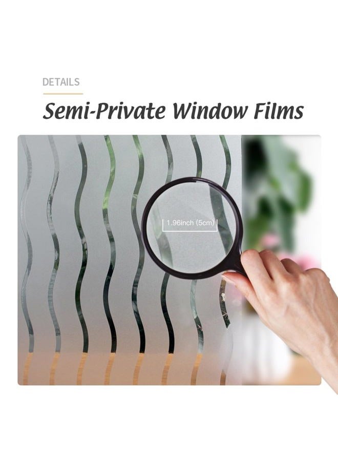 LEMON CLOUD Premium No-Glue Static Decorative Privacy Window Films 17.7In*78.7In wavy-45 - Image 4