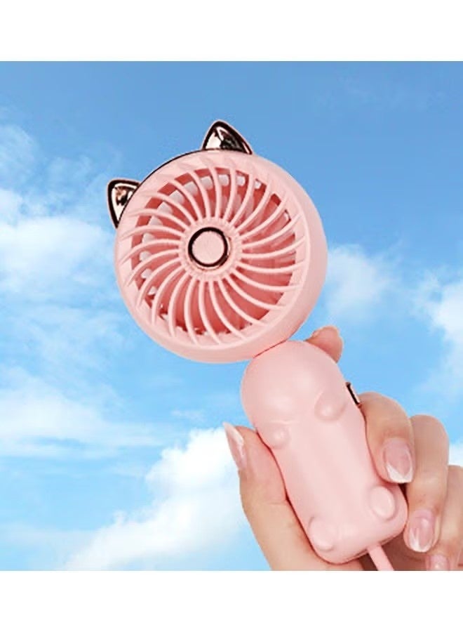 GALUIN Foldable cute cat fan, USB charging, handheld and portable for outdoor use - Image 5