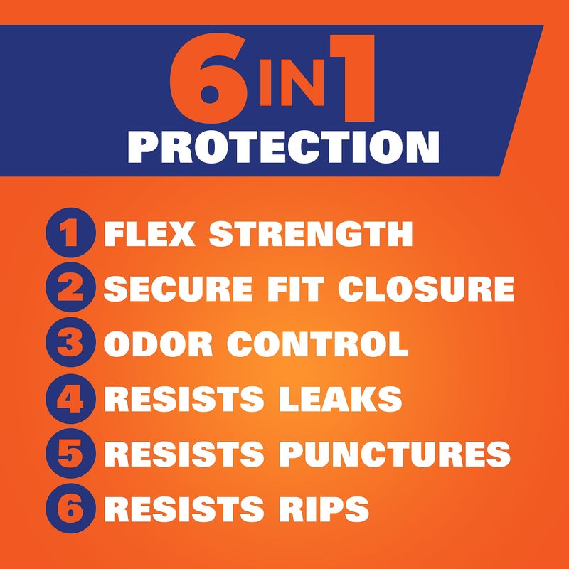 Hefty Ultra Strong Trash Bags, Tall Kitchen 13 Gallon Size, Drawstring Closure, Continuous Odor Control, White, Unscented, 110 Bags - Image 3