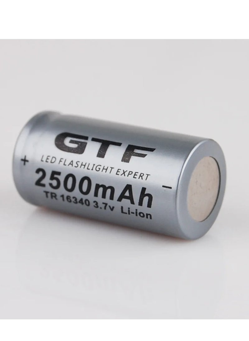 Generic - 16340 Battery 2500 mAh 3.7V CR123A Li-ion Rechargeable Battery for  LED Flashlight - Image 1