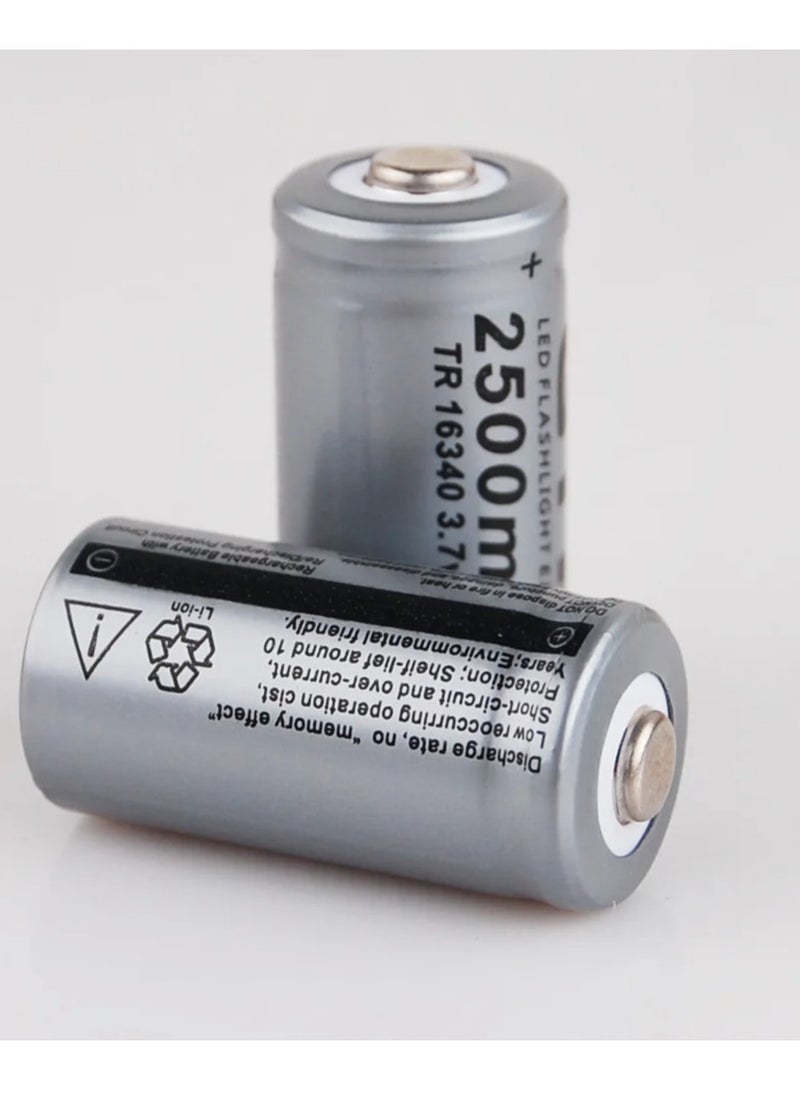 Generic - 16340 Battery 2500 mAh 3.7V CR123A Li-ion Rechargeable Battery for  LED Flashlight - Image 1