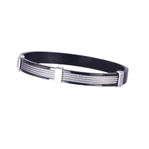 MEENAZ Bracelet for Man Black Stylish Boys brother boyfriend gents/Fashion Kada for men/Rakhi Bracelets for Men Metal/Stainless Steel Kada Hand Mens Kadas Bracelet valentine Gift open kada - Image 1