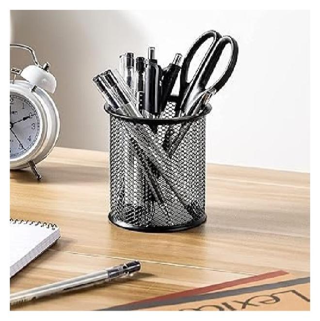 Black metal pen holder - Image 1