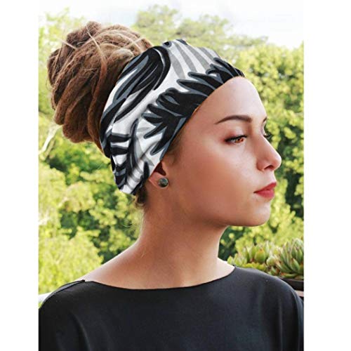 Bohend Boho Wide Headband Women Cotton Headbands Knotted Stretchy Bandeau No Slip Yoga Hairband (E) - Image 4