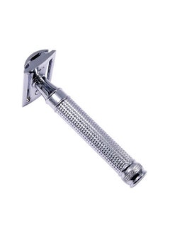 Edwin Jagger Double Edge Safety Razor With Long Handle (Blue) (Chrome Laser 3D Diamond)  - Image 1
