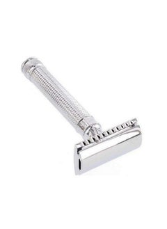 Edwin Jagger Double Edge Safety Razor With Long Handle (Blue) (Chrome Laser 3D Diamond)  - Image 2