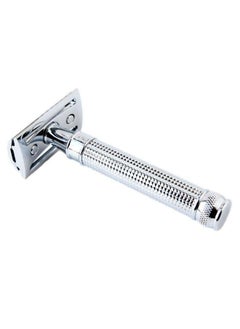 Edwin Jagger Double Edge Safety Razor With Long Handle (Blue) (Chrome Laser 3D Diamond)  - Image 3
