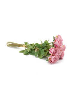 Arabest Bundle Of Artificial Flowers Green/Pink  - Image 2