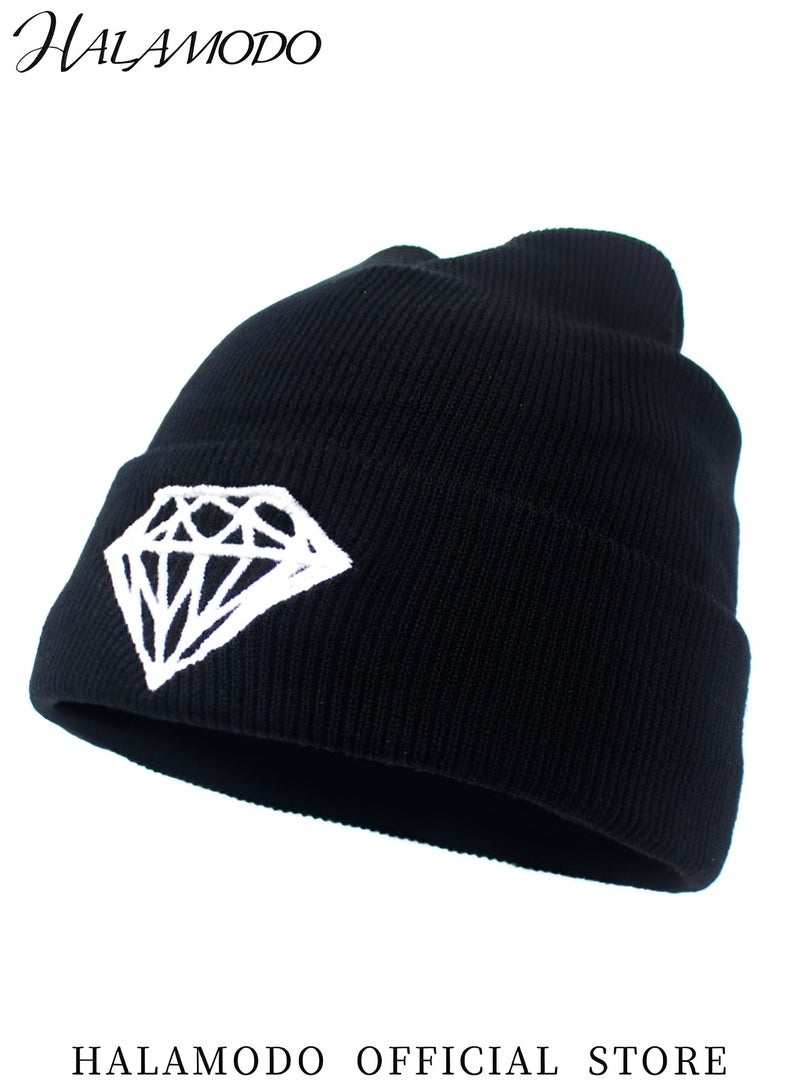 HALAMODO Womens Wool Ridge Cuff Beanie Warm Winter Hat Fleece Lined Beanie Soft Warm Knit Hat Ski Stocking Cuffed Cap Knit Chunky Snow Cap - Image 2