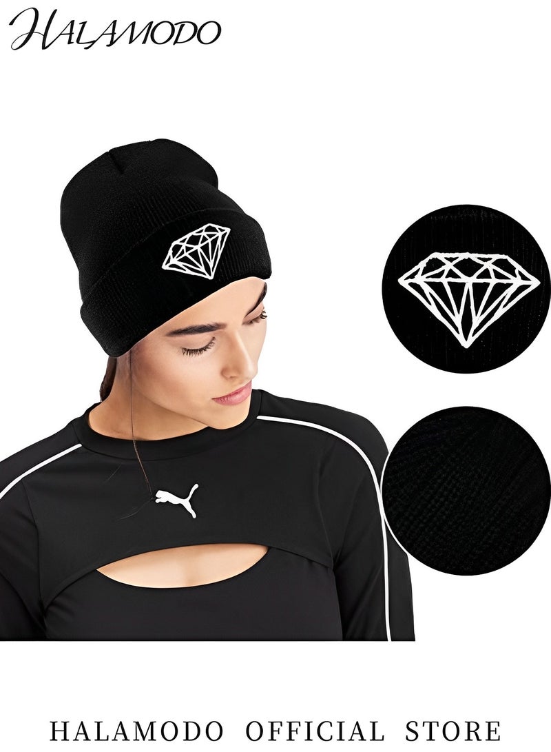 HALAMODO Womens Wool Ridge Cuff Beanie Warm Winter Hat Fleece Lined Beanie Soft Warm Knit Hat Ski Stocking Cuffed Cap Knit Chunky Snow Cap - Image 4