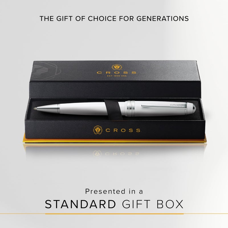 Cross Bailey Light Refillable Ballpoint Pen Presented in a Everyday Gift Box - Medium Point, Black Ink, Polished White - Image 5