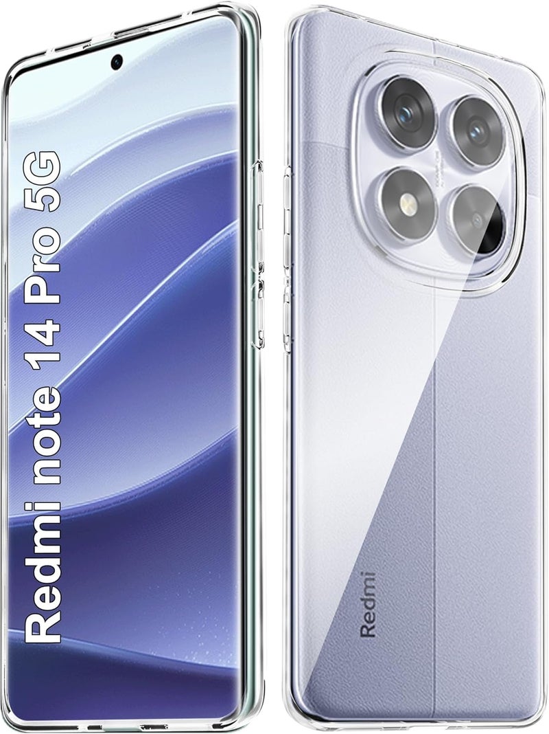 REALCASE Silicone MI Redmi Note 14 Pro 5G Back Cover Case, Scratch Resistant Protective Crystal Clear Transparent Shock Proof Bumper Back Cover Case for MI Redmi Note 14 Pro/Poco X7 Pro 5G - Image 1