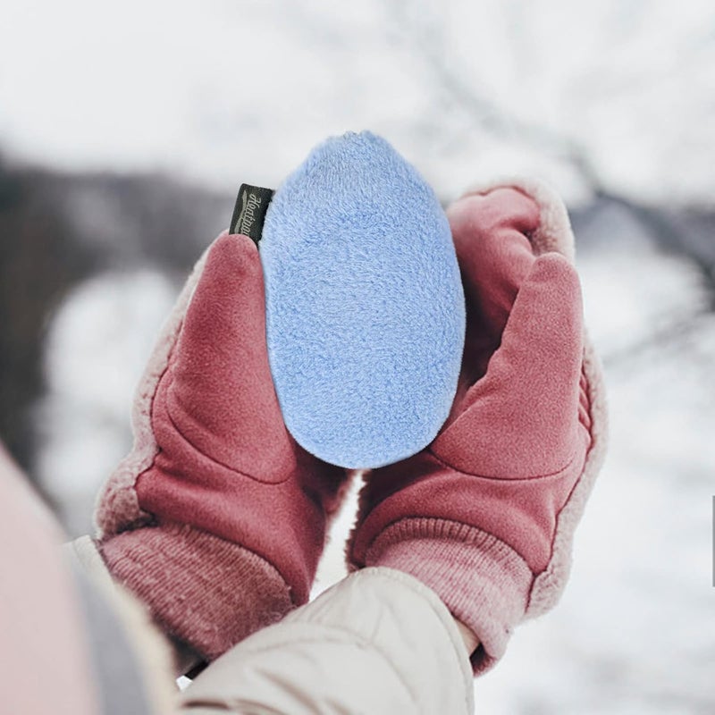 ويوبلز مدفأة يدوية كهربائية محمولة قابلة لإعادة الاستخدام، تسخين مزدوج الجوانب، تسخين سريع، درجة حرارة قصوى 60-80 درجة مئوية، تسخين فوري، هدايا شتوية للنساء والرجال والأطفال (أزرق) - Image 2