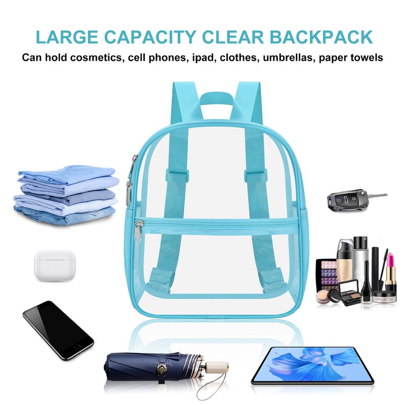 Oraben Clear Backpack for Stadium Events Clear Stadium Backpack 12x6x12 Bag (Nylon Shoulder Straps, Teal) - Image 2