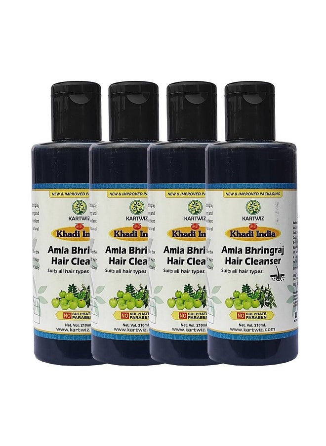 Khadi Natural Herbal - Amla Bhringraj Shampoo For Men And Women Pack Of 4 - Image 1