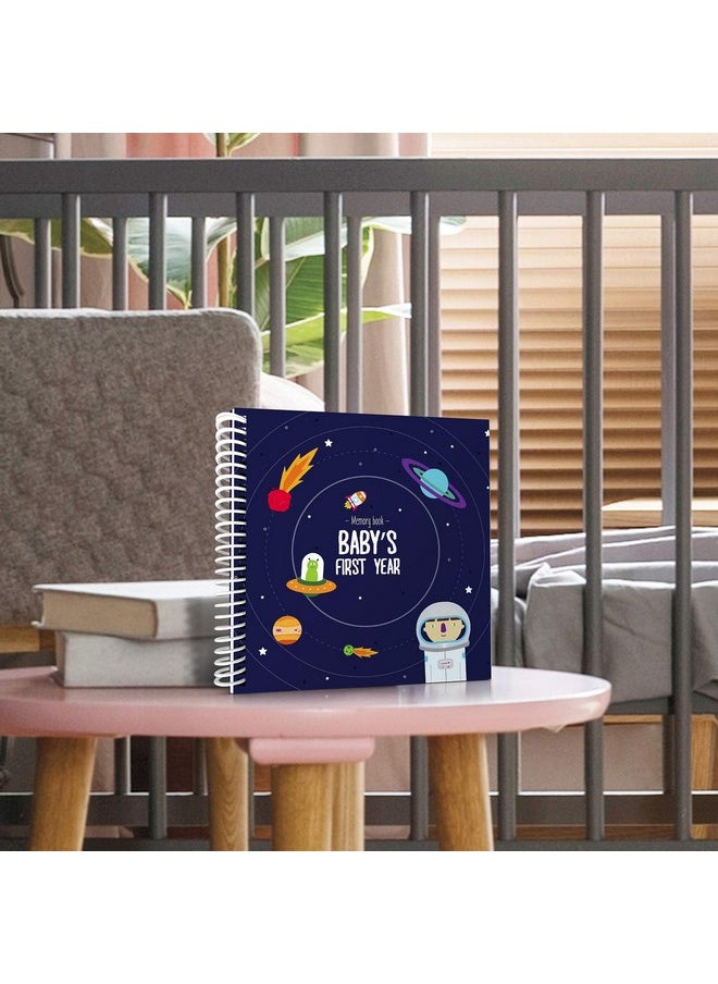 Unconditional rosie - Astronaut Theme First Year Baby Memory Book | 12 Stickers Included | 1St Photo Album With Stickers And Frames To Add Your Pictures In A Gorgeous Way | Outer Space Edition | Great Gift For New Moms - Image 1