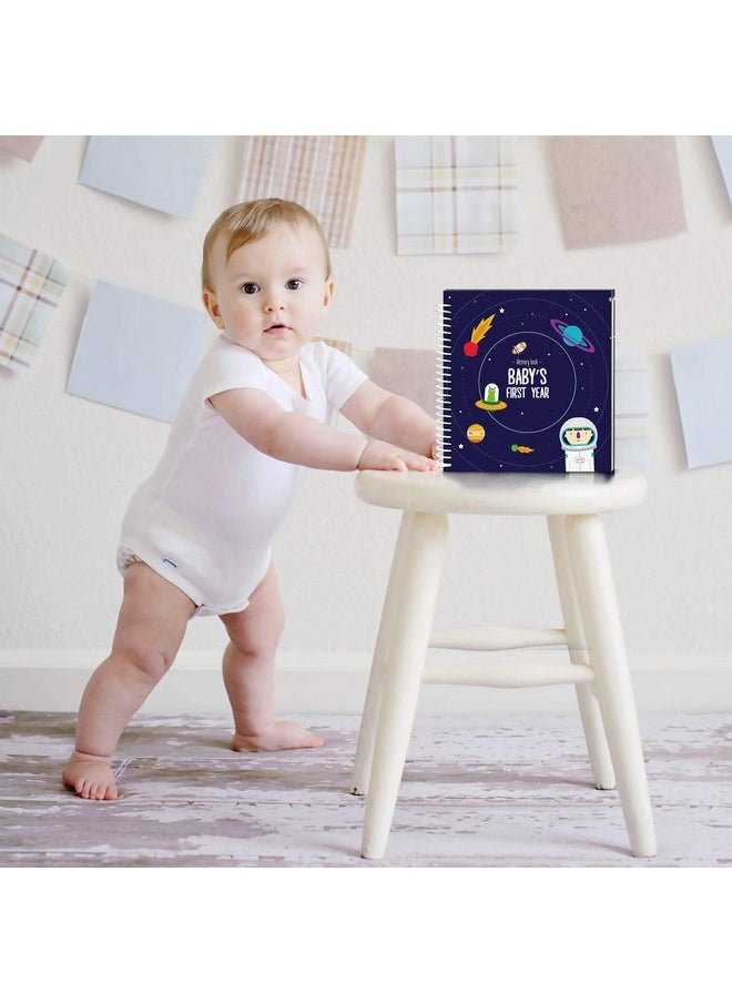 Unconditional rosie - Astronaut Theme First Year Baby Memory Book | 12 Stickers Included | 1St Photo Album With Stickers And Frames To Add Your Pictures In A Gorgeous Way | Outer Space Edition | Great Gift For New Moms - Image 1
