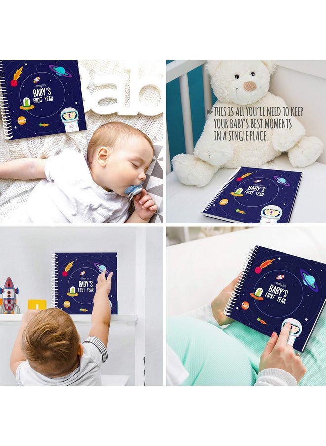 Unconditional rosie - Astronaut Theme First Year Baby Memory Book | 12 Stickers Included | 1St Photo Album With Stickers And Frames To Add Your Pictures In A Gorgeous Way | Outer Space Edition | Great Gift For New Moms - Image 1
