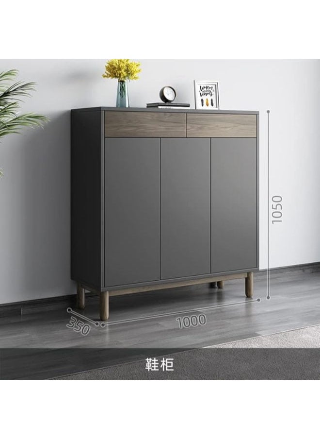 Generic Nordic Wooden Simple Shoe Cabinets Thin Design Entrance Vertical Wooden Shoe Home Furniture (Color : A, Size : 105x100cm)  - Image 2