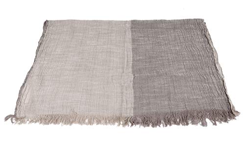 GERINLY Two Tone Scarf Fringe Casual Shawl for Men Nomad Desert Wrap Fashion Male Basic Scarf Linen Hijab (Brown) - Image 5