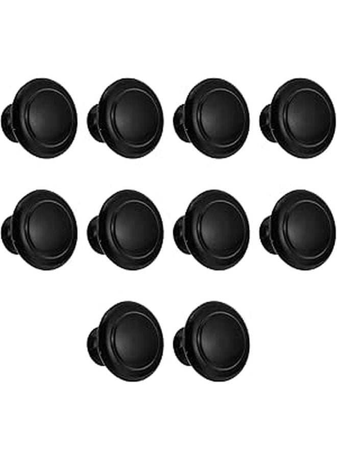 Black Metal Door Handles 27mm Round Single Hole No Screw Cabinet Knobs Wardrobe Pulls - Image 1