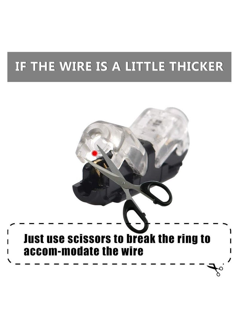 Generic - Connectors, H Tap, Low Voltage Electrical Quick Splice, Wire Connectors, Solderless Without Stripping, Suitable for 20-22 AWG Electrical Wire Connection (12Pcs) - Image 1