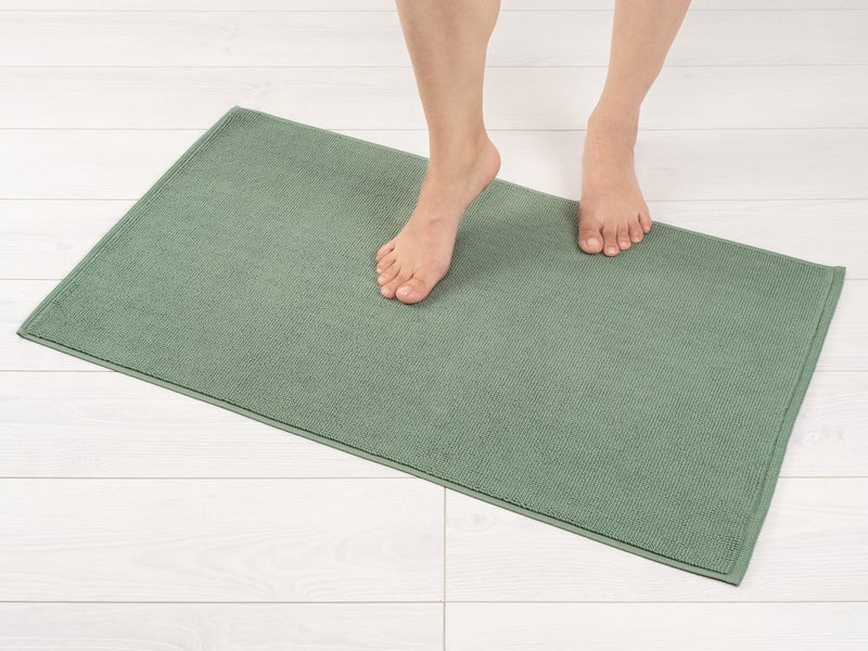 American Soft Linen American Soft Linen Bath Rug 20 in 34 in 100 Cotton Bath Mats Rugs for Bathroom Slip Reducer Washable Shaggy Form Area Rugs Sage Green Bath Rug