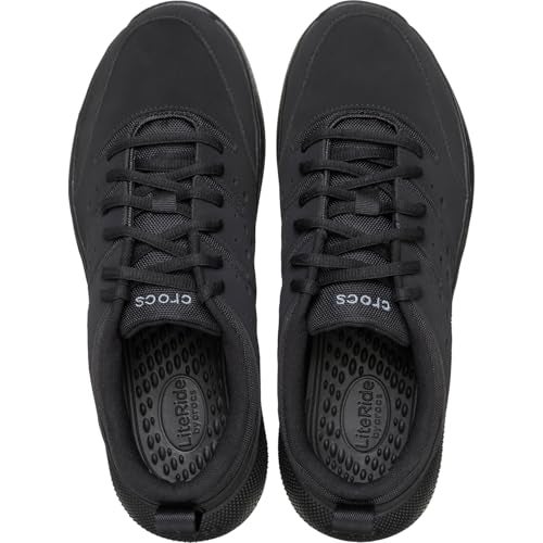 Crocs Men's On The Clock Work Sneakers, Triple Black, 9 Men - Image 4