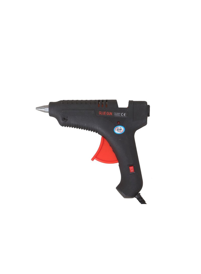 Electric hot glue gun with safety switch and push-button operation, 110-240V, 50-60Hz, 80W, with wire