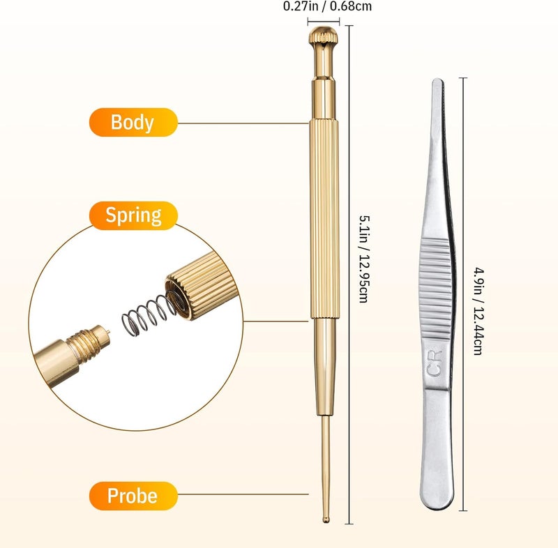 Honoson 1200 Piece Acupressure Ear Beads Ear Counts Acupuncture Acupressure Tools Disposable with Acupuncture Point Chart Probe and Tweezers - Image 5