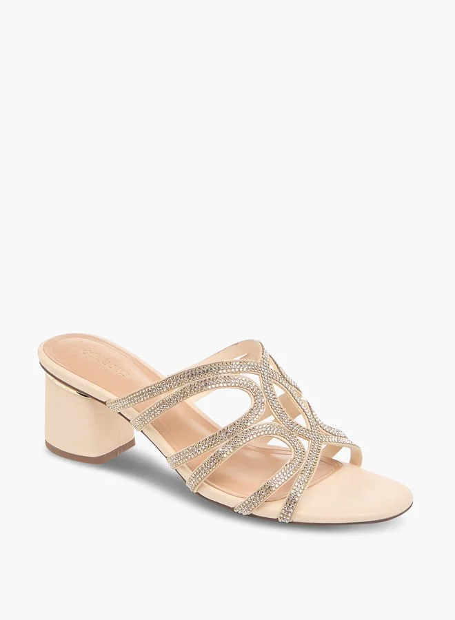 Celeste Women's Embellished Slip-On Sandals with Block Heels