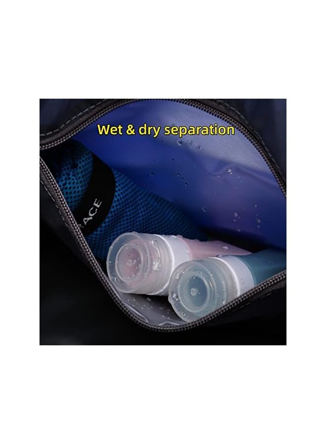 Raxoom Drawstring Backpack Shoe Storage Large-Capacity Swimming Bag Side Zipper Pocket Portable Storage Bag Men Dry & Wet Separation Waterproof Beach Bag Female Fitness Sports Bag Waterproof - Image 1