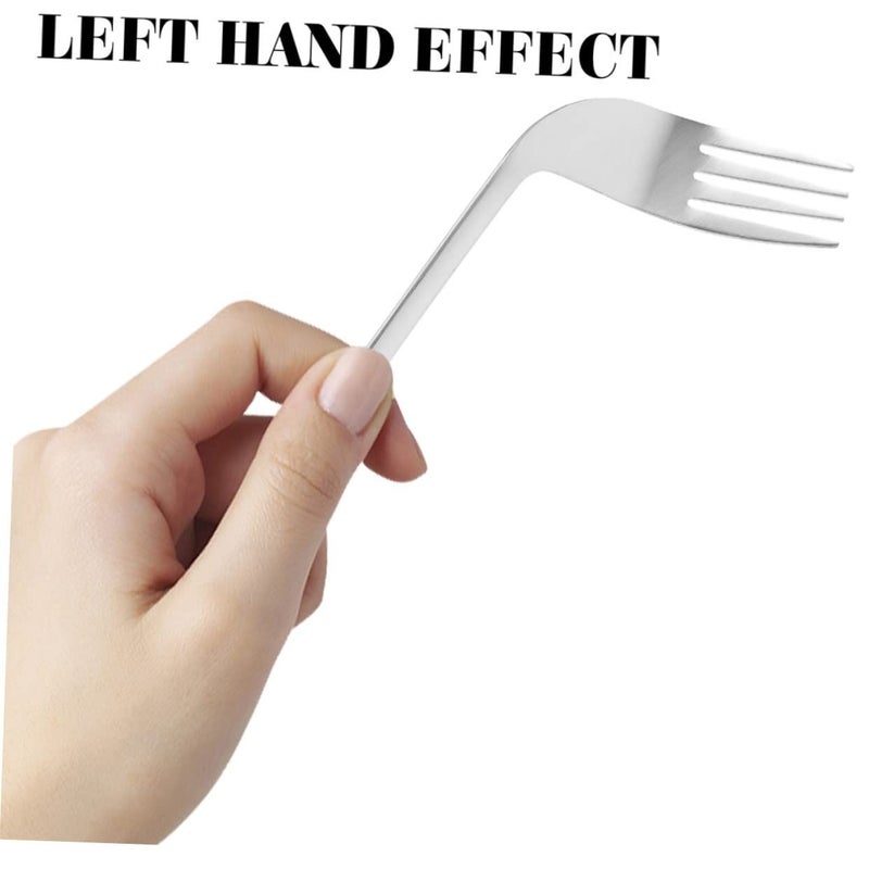 Angled Feeding Forks 2 Pack Ergonomic Design Utensils For Elderly And Disabled Dining - Image 4