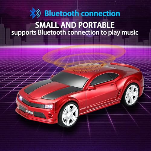 WSTER WS-592 Supercar Design Bluetooth Replica Speaker – Portable Car Model Wireless Speaker with TWS Stereo, FM Radio, LED Party Lights, USB/TF Playback, Hands-Free Calling, Microphone(Red) - Image 4