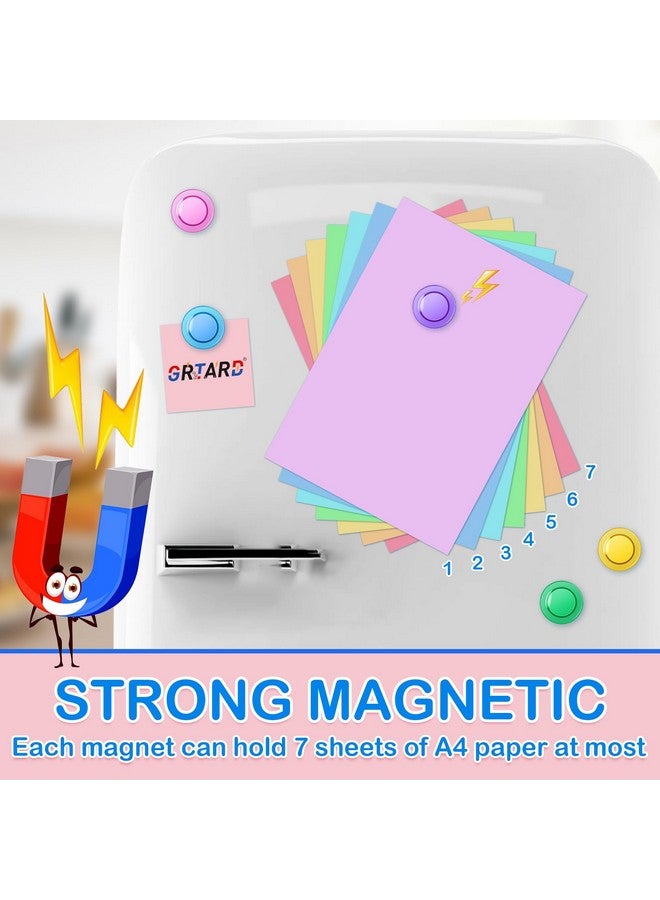 Grtard Grtard 45 Pcs Magnets for Whiteboard, Round Refrigerator Magnets Fridge Magnets Whiteboard Magnets, Dry Board Decorative Magnets Teacher Supplies for School, Home, Office (Colorful, 3cm/1.18 inch)  - Image 5