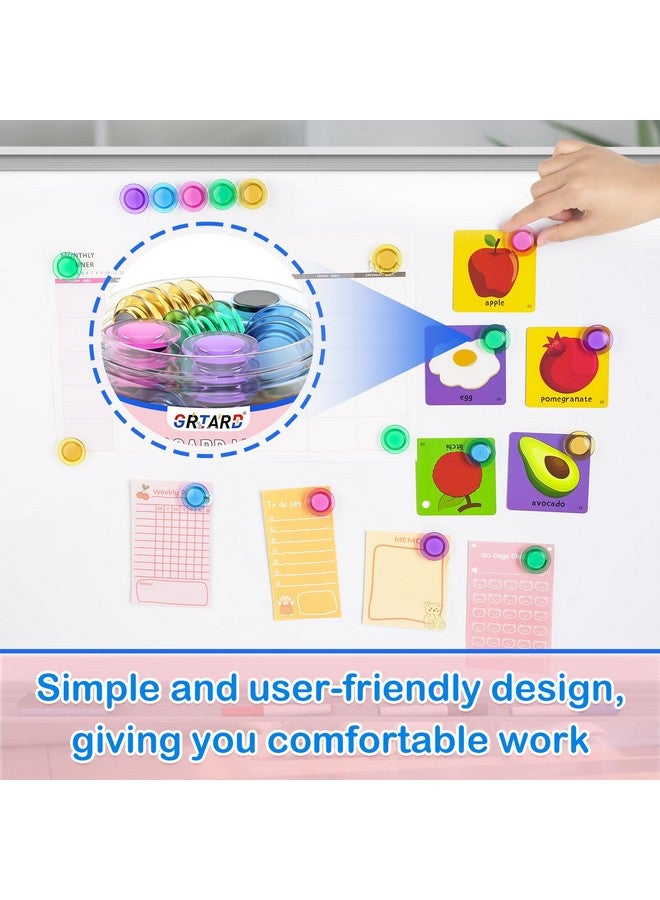 Grtard Grtard 45 Pcs Magnets for Whiteboard, Round Refrigerator Magnets Fridge Magnets Whiteboard Magnets, Dry Board Decorative Magnets Teacher Supplies for School, Home, Office (Colorful, 3cm/1.18 inch)  - Image 4