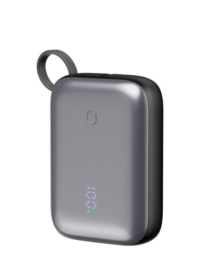 IQ TOUCH 10000mAh Mini Power Bank – Built-in USB-C Cable, 22.5W PD Fast Charging, 3A Max Output, LED Indicator, Lightweight, Multi-Device Charging & Protection, Black, MINIPOWER-10-C - Image 2