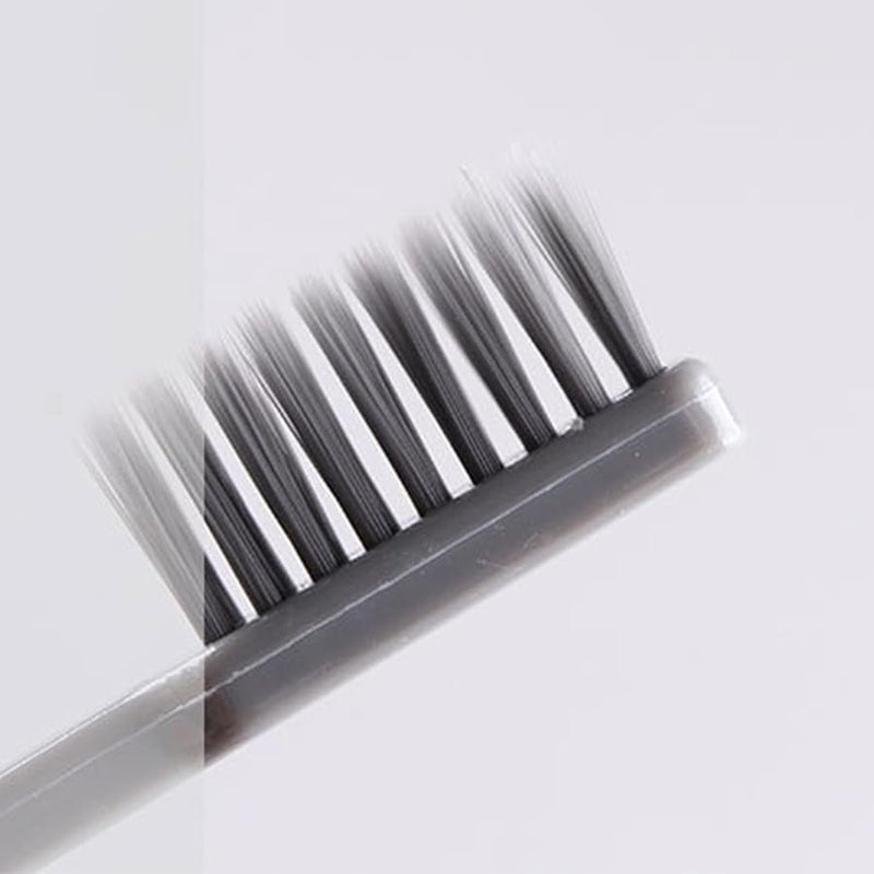 Gray Collapsible Travel Toothbrush With Built In Cover Portable Folding Design - Image 4