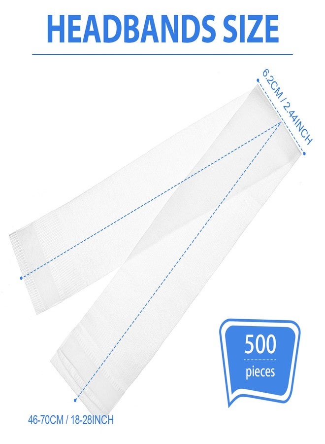 Threlaco 500 Pieces Disposable Spa Facial Headbands White Stretch Non Woven Facial Headband with Convenient Closure Soft Skin Care Hair Band for Women Salons - Image 2