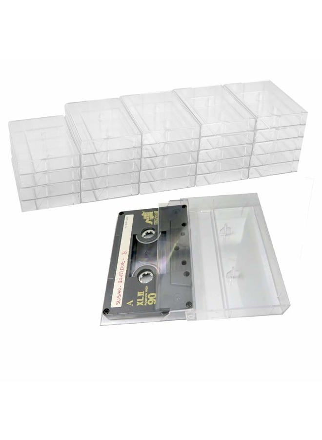 Evelots Clear Plastic Audio Cassette Tape Storage Cases, Protectors- Set/25 - Image 1