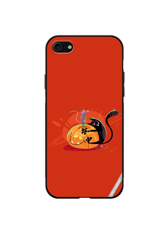 VR CREATIVE Protective Case Cover For Apple iPhone SE (2022) Halloween Cat Design Multicolour - Image 1
