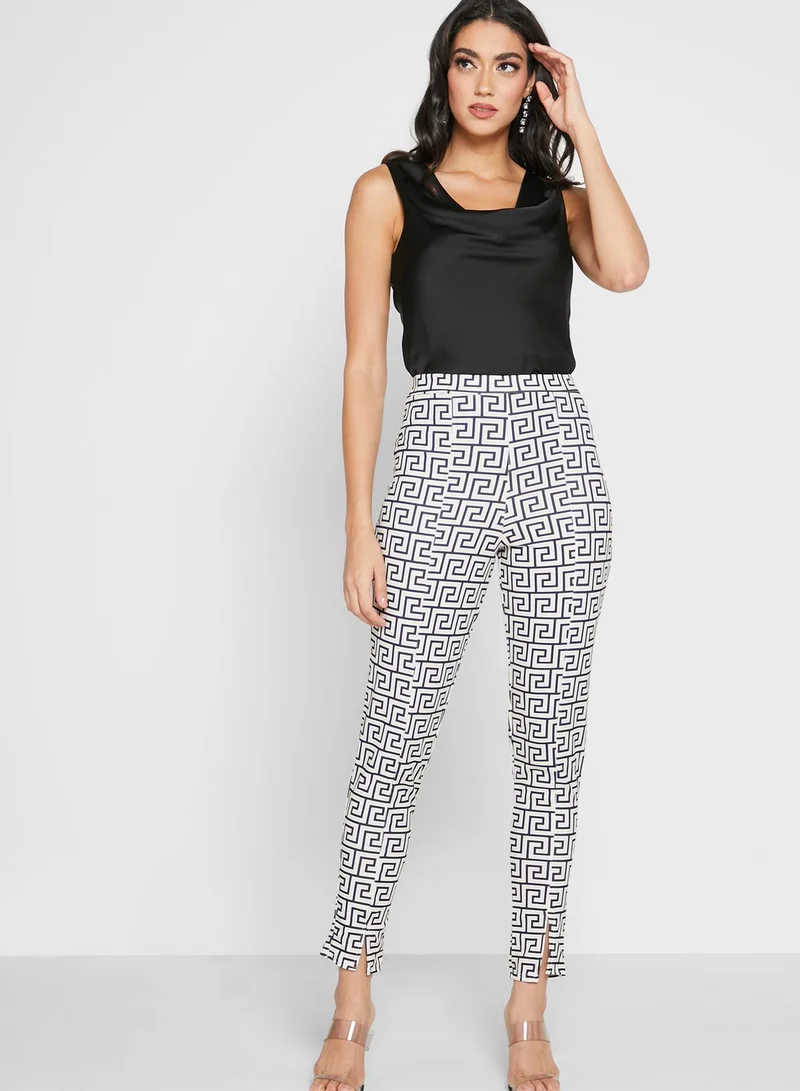 QUIZ Geo Print High Waist Pants