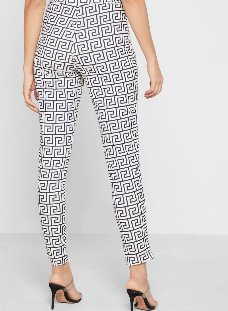 QUIZ Geo Print High Waist Pants