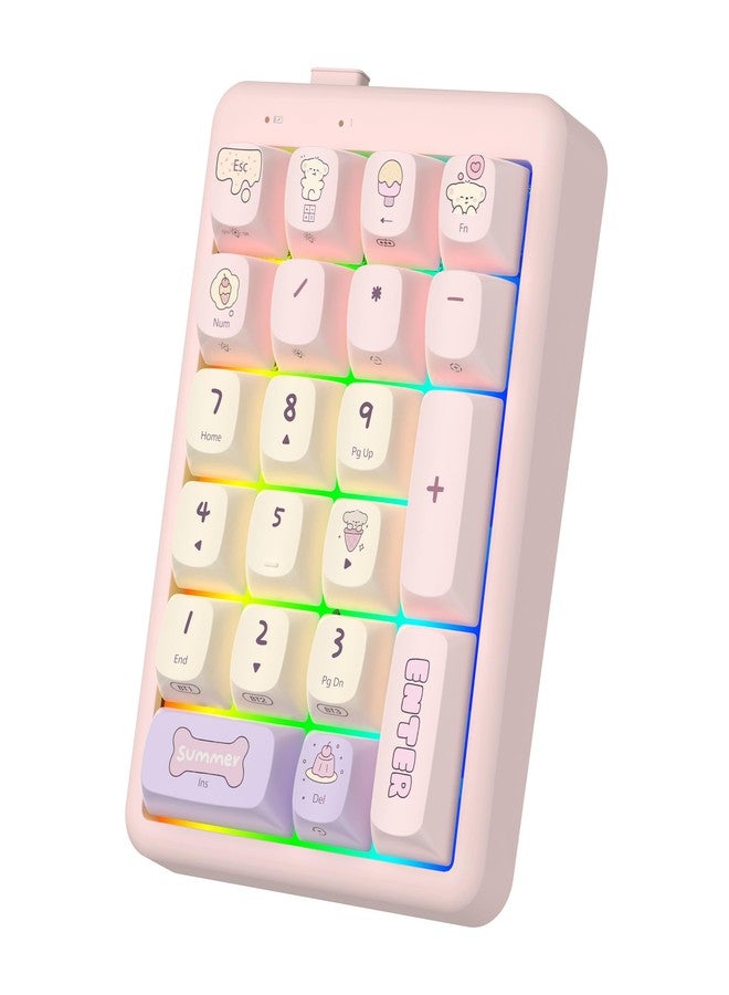 FOPATO S21 Number Pad, 21 Keys Hot Swappable Numpad, 3-Mode Bluetooth Wireless Numeric Keypad, Gasket Structure Mechanical Keyboard with RGB Linear Switch PBT Keycap for PC Laptop Notebook - Image 1