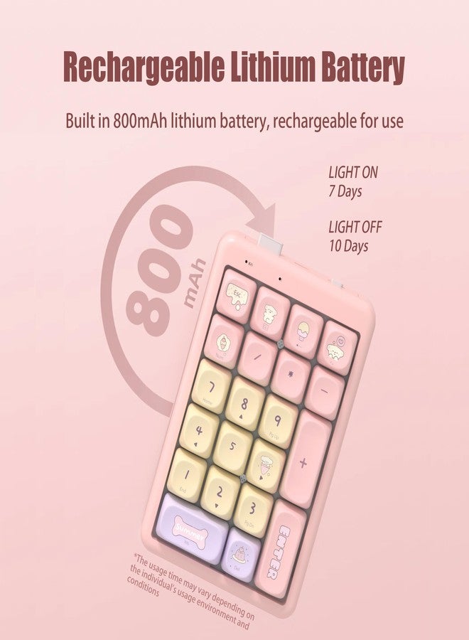 FOPATO S21 Number Pad, 21 Keys Hot Swappable Numpad, 3-Mode Bluetooth Wireless Numeric Keypad, Gasket Structure Mechanical Keyboard with RGB Linear Switch PBT Keycap for PC Laptop Notebook - Image 5