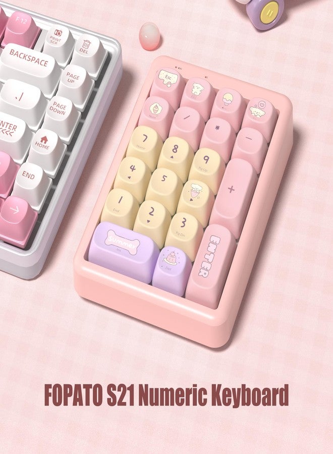 FOPATO S21 Number Pad, 21 Keys Hot Swappable Numpad, 3-Mode Bluetooth Wireless Numeric Keypad, Gasket Structure Mechanical Keyboard with RGB Linear Switch PBT Keycap for PC Laptop Notebook - Image 2